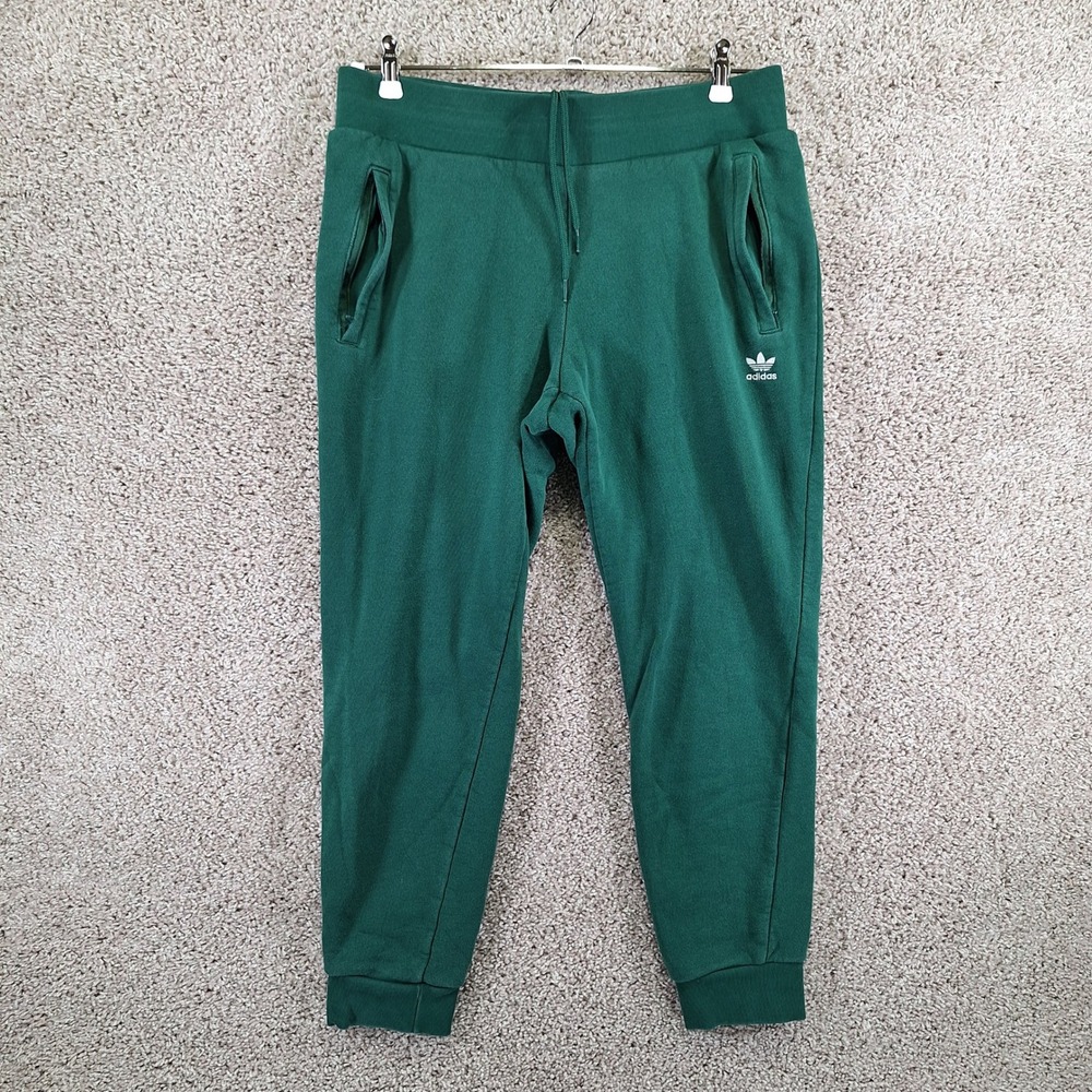 Adidas Sweatpants Womens Large Green Pockets‎ Cotton Joggers Athleisure
